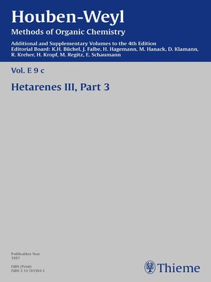 cover image of Houben-Weyl Methods of Organic Chemistry Volume E 9c Supplement